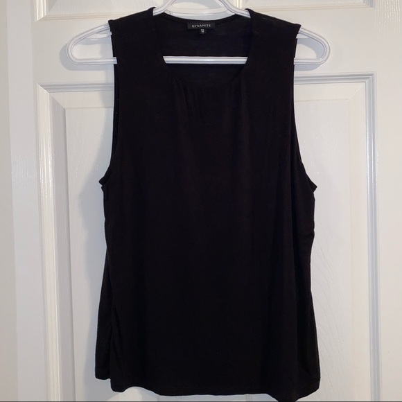 Dynamite Clean Finish Crew Neck Tank, black, size large - Picture 2 of 2